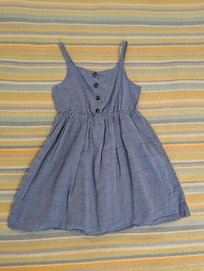 Girl's Cat & Jack Blue Chambray Tank Dress Size Small 6/6x